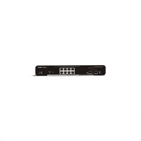 מתג מנוהל PoE עם 8 יציאות ו-2 יציאות SFP, הספק 125W, דגם RG-NB3100-8GT2SFP-P מבית Ruijie Networks-מתגים וסוויצי'ים-נינגה תקשורת והנדסה בע"מ