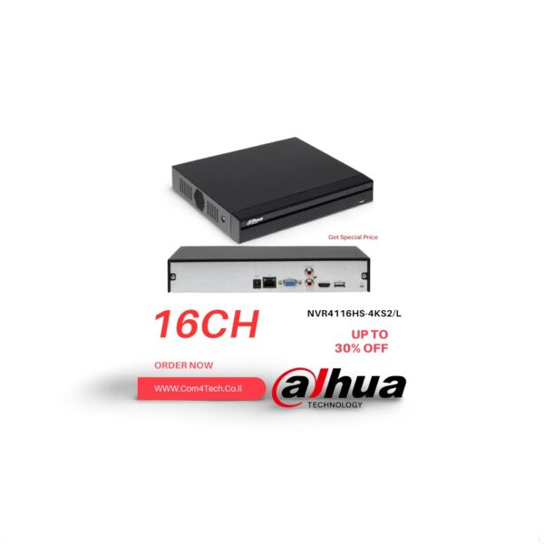 מערכת הקלטה NVR4116HS4KS2L ל16 ערוצים ברזולוציית עד 4K8MP  נינגה פתרונות תקשורת  נינגה פתרונות תקשורת