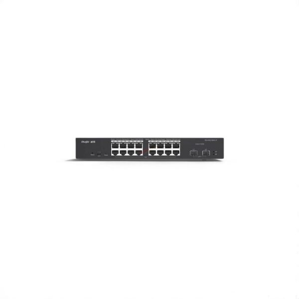 מתג Ruijie RG-ES218GC-P 16 Port POE 240W +2SFP Reyeeמתגים וסוויצי'יםנינגה תקשורת והנדסה בע"מ