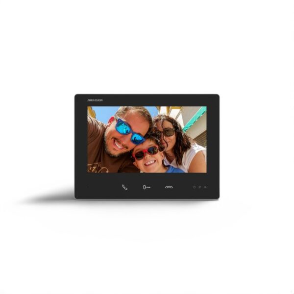 מסך 7" דו גידי ביתי ללא 2Wire HD  Hikvision  DS-KH7300EY-TE2  "3 לחצני מגע עד 4 לחצנים וירטואלים WI-FIאינטרקוםנינגה תקשורת והנדסה בע"מ