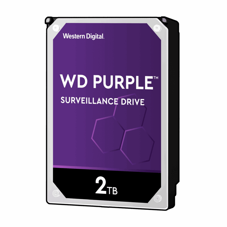 דיסק קשיח WD Purple 2TB למערכות אבטחה ומצלמות מעקב אמינות 24/7.