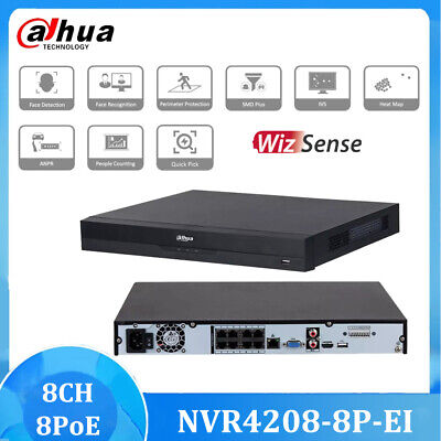 מערכת הקלטה NVR Dahua  8CH NVR4208-8P-EI  WizSense PoE  דיסק 1טרה-מערכת הקלטה NVR-נינגה תקשורת והנדסה בע"מ