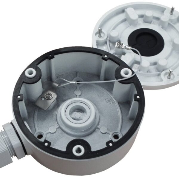 קופסת חיבורים HIKVISION מדגם DS1280ZJXS מיועד לשימוש עם מצלמות צינור בצבע סגסוגת אלומיניום פתרון איכותי ועמיד להתקנה מקצועית של מערכות אבטחה  נינגה פתרונות תקשורת  נינגה פתרונות תקשורת