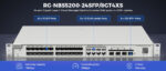 סוויץ תעשייתי מנוהל מבית Ruijie דגם RGNBS5200  24 פורטים SFP 8 גיגהאתרנט 4XS  נינגה פתרונות תקשורת  נינגה פתרונות תקשורת