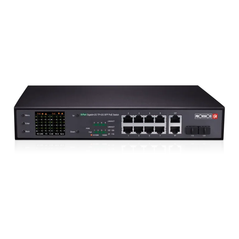 PoES-08130GCL+2G+2SF 8 Downlink + 2 Uplink 10/100/1000Mbps 120W PoE Switch with CCTV Mode